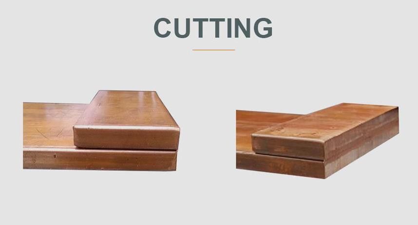 corte de barra de cobre